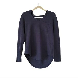 SHEIN Dark Blue Long Sleeve Hooded Lightweight Top